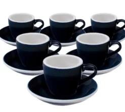 Tasses - LOVERAMICS - espresso et sous-tasses Egg Denim 8cl x6