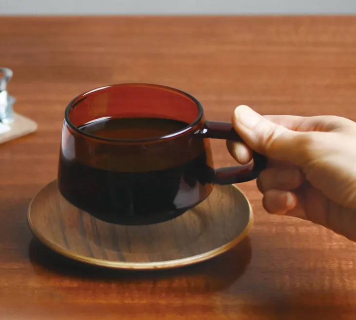 Tasse + sous tasses - KINTO - 27 cl Ambre