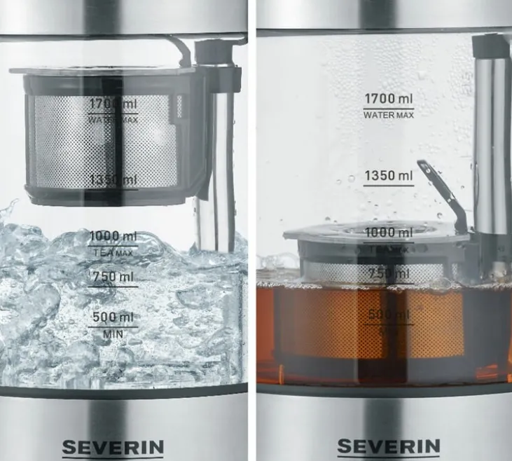 Théière en verre WK3422 noir et inox - 1,7L - SEVERIN