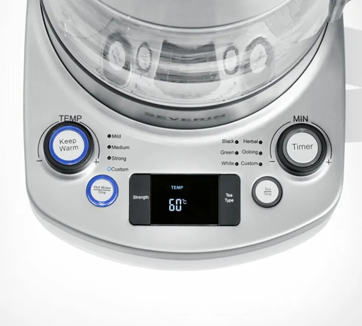 Théière en verre WK3422 noir et inox - 1,7L - SEVERIN
