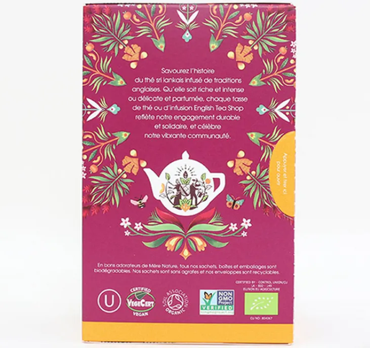 Thé Noir Gingembre Pêche Bio - 20 sachets - ENGLISH TEA SHOP