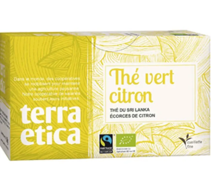 Thé Vert Citron Bio & Equitable - 20 sachets - Terra Etica