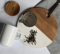 Tisanière en grès 47,5 cl Blanc et couvercle en acacia - OGO Living