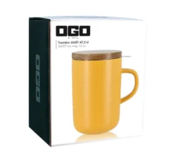 Tisanière en grès 47.5 cl Jaune et couvercle en acacia - OGO Living