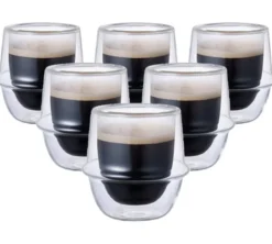 6 Verres double paroi Kronos 8cl - KINTO