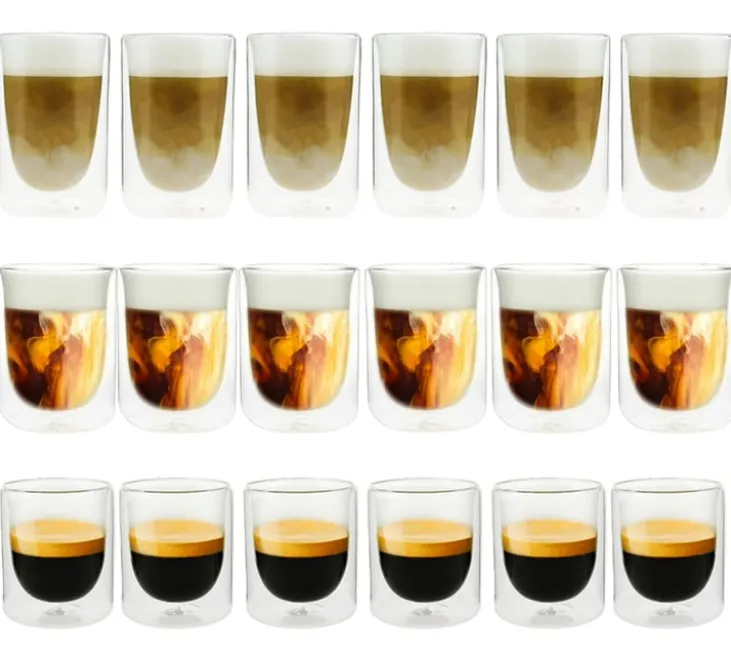 18 Verres double paroi Mila 10 cl, 25 cl, 35 cl - Pylano