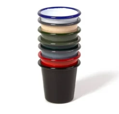 Verres - FALCON - Tasse blanche avec bordure bleue 12,4 cl