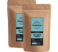 2 x 125 g - Café en grain - Aromatisé saveur Tiramisu - LES PETITS TORRÉFACTEURS