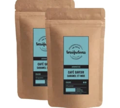 2 x 125 g - Café en grain - Aromatisé saveur Caramel & Noix - LES PETITS TORRÉFACTEURS
