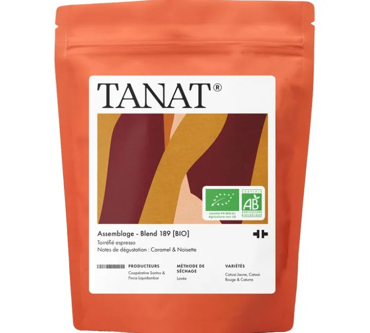5 x 200 g - Café en grain - Blend 189 Bio - TANAT