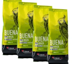 4 x 250 g - Café en grain - Brésil Buena 100% Arabica - COSMAI CAFFÈ