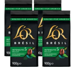 4 x 900 g - Café en grain - Brésil- L'OR