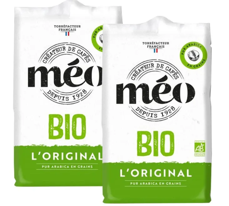 2 x 500 g - Café en grain - Classique Bio - CAFÉS MÉO