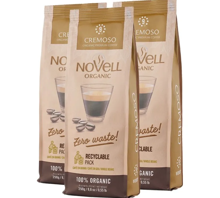 3 x 250 g - Café en grain - Cremoso Bio - CAFÉS NOVELL