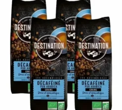 4 x 250 g - Café en grain - Décaféiné Pur Arabica Bio - DESTINATION
