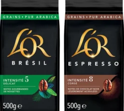 2 x 500 g - Café en grain - Lot Découverte Espresso x Brésil - L'OR