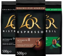 3 x 500 g – Café en grain – Pack assortiment – L’OR