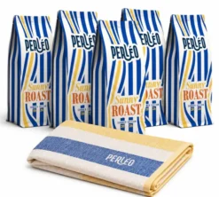 5 x 230 g Café en grain Sunny Roast + Serviette de plage offerte - PERLÉO