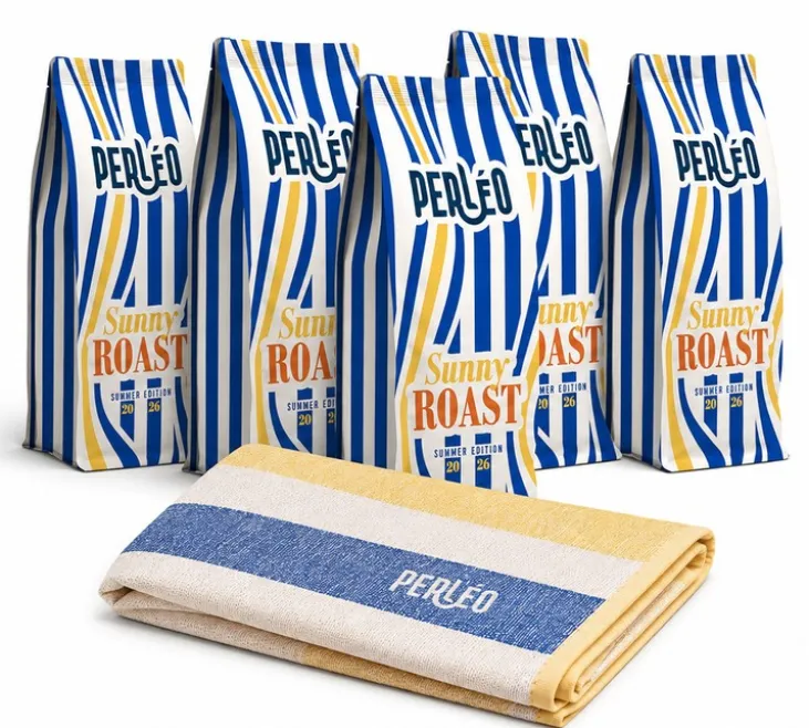 5 x 230 g Café en grain Sunny Roast + Serviette de plage offerte - PERLÉO