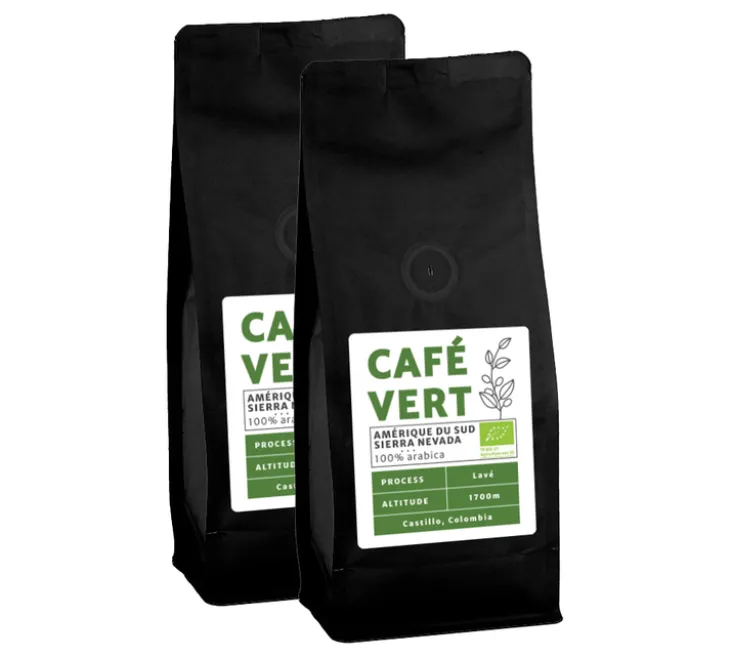 2x500g - Café vert bio Amérique du Sud région Sierra Nevada lavé